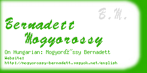 bernadett mogyorossy business card